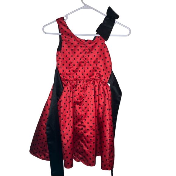 Disorderly Kids Girls Red Polka Dot Rockabilly Party Dress Size 7 - Picture 3 of 3